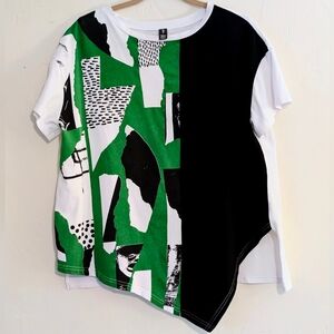 Simply Yanité Abstract Print Short Sleeve Shirt